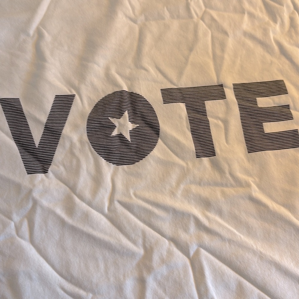 NWT [Madewell] "Vote" Crewneck Allday Graphic Slogan Ivory T-Shirt Women's Small - Picture 6 of 7